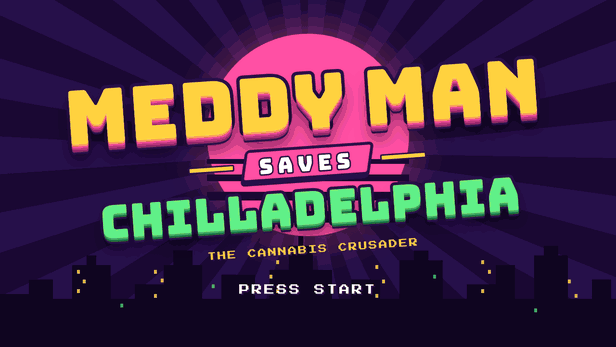 Meddy Man Saves Chilladelphia official video game title banner logo